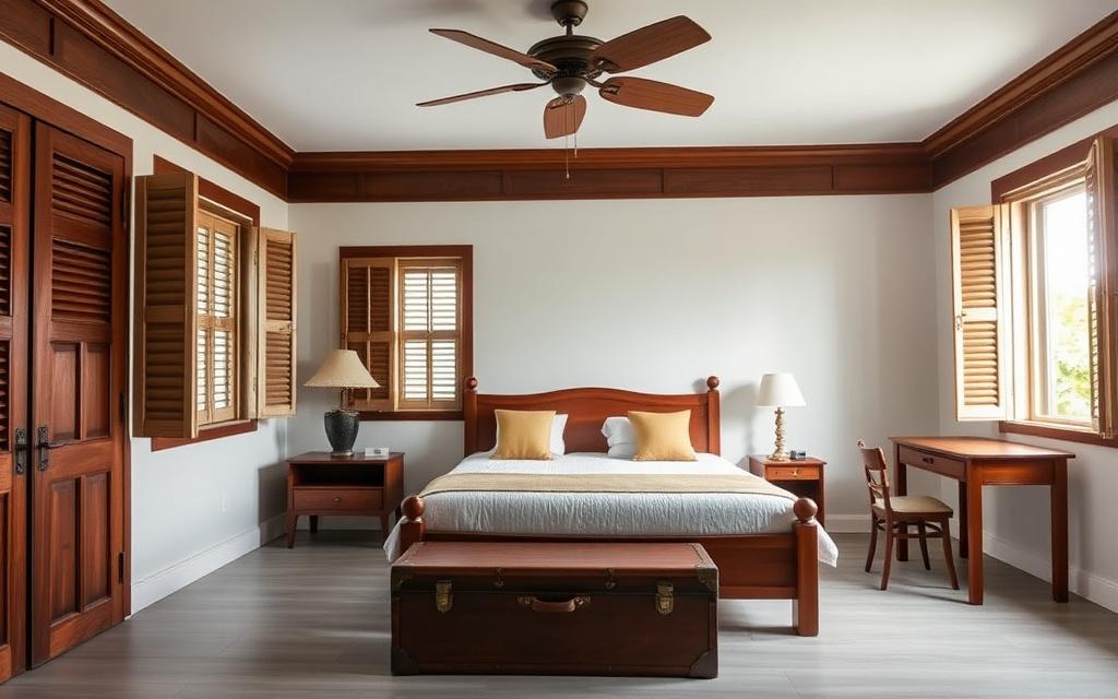 Guest room furniture in a George Town boutique hotel